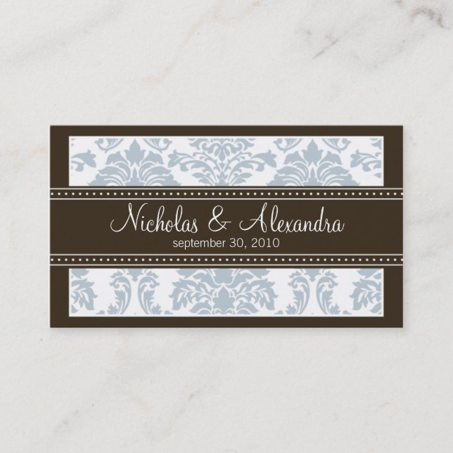 Carte de visite Web de Charming Mariage damassé (b (Devant)