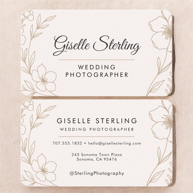 Carte De Visite Wedding Photographer Floral (Créateur téléchargé)