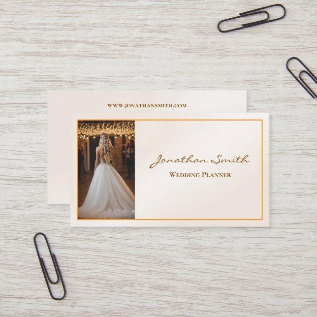 Carte de visite wedding planner (Devant/Arrière en situation)