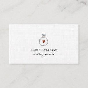 Carte De Visite Wedding planner à anneau Fiançailles diamant simpl