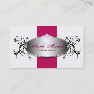 Carte de visite Wedding planner à la florale rose