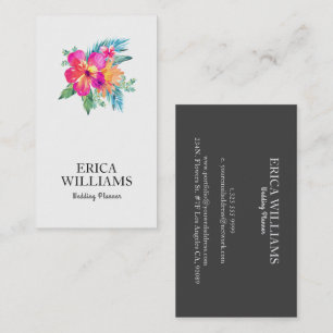 Carte De Visite Wedding planner de bouquet floral tropical