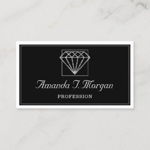 Carte De Visite Wedding planner de l'événement Diamant noir blanc