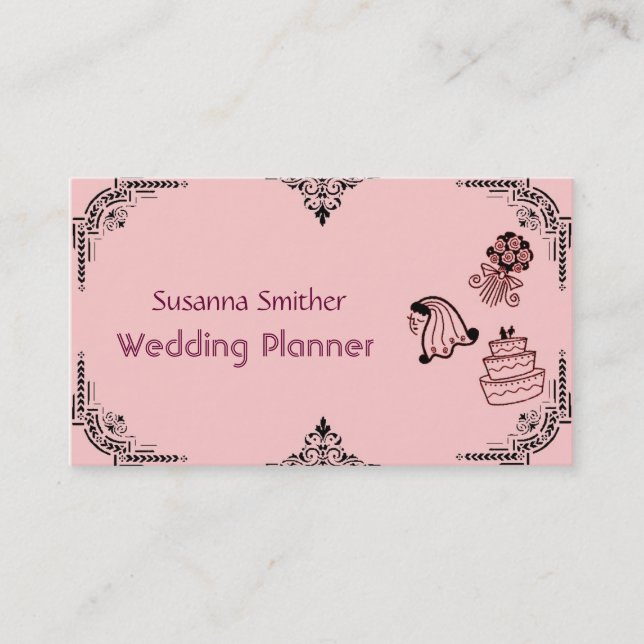 Carte De Visite Wedding planner décoratif (Devant)