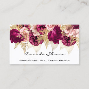 Carte De Visite Wedding planner d'événement Red Floral Logo QR COD