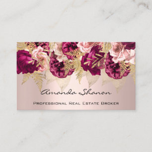 Carte De Visite Wedding planner d'événement ROSE Floral Logo QR CO