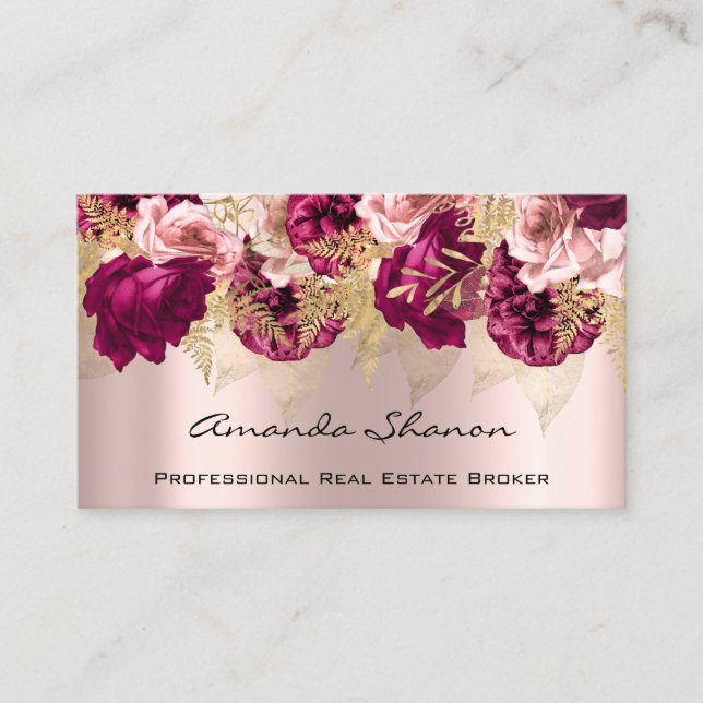 Carte De Visite Wedding planner d'événement Roses Floral Logo QR C (Devant)