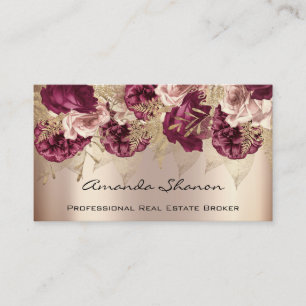 Carte De Visite Wedding planner d'événement Roses Marsala Logo QR 