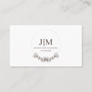 Carte De Visite Wedding planner d'événements minimaliste chic