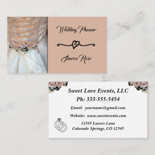 Carte de visite Wedding planner Floral Peach