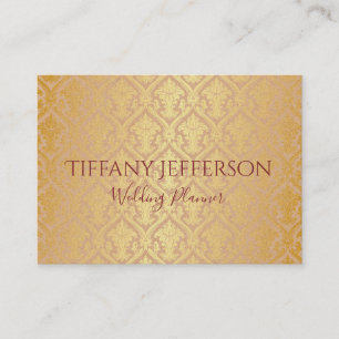 Carte De Visite wedding planner Gold Damask