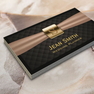 Carte De Visite Wedding planner moderne de monogramme d'or