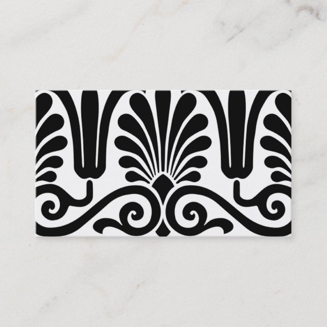 Carte De Visite Wedding planner moderne élégant de damassé noire (Devant)