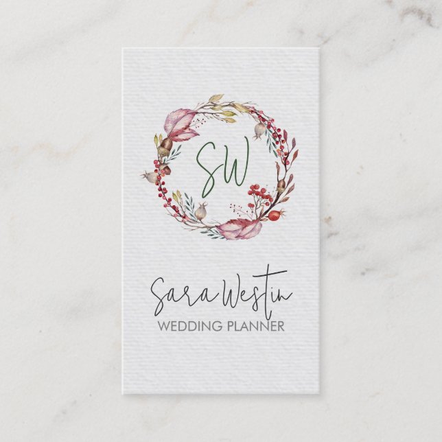 Carte de visite wedding planner Monogramme (Devant)