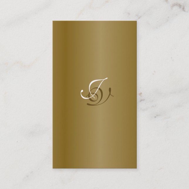 Carte de visite Wedding planner Monogramme Gold Wh (Devant)