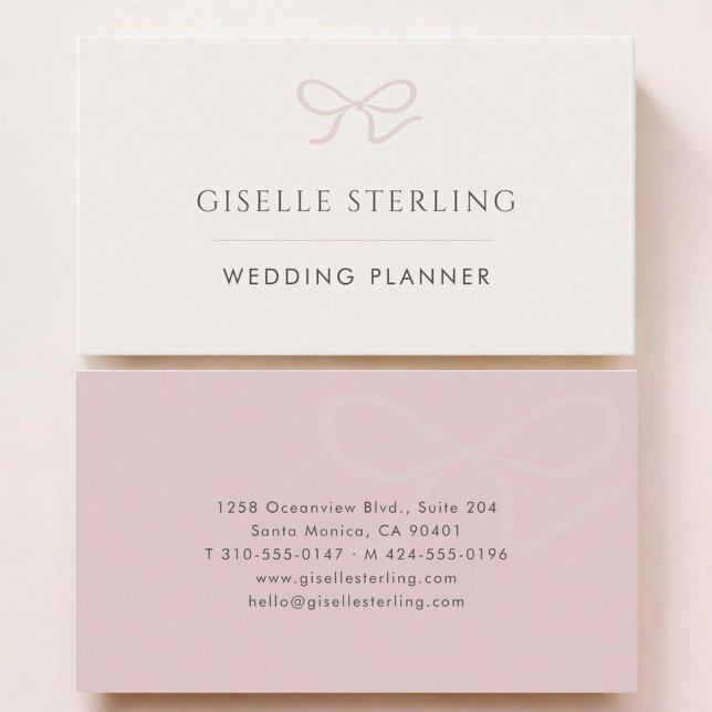 Carte De Visite Wedding Planner Pink Bow (Créateur téléchargé)