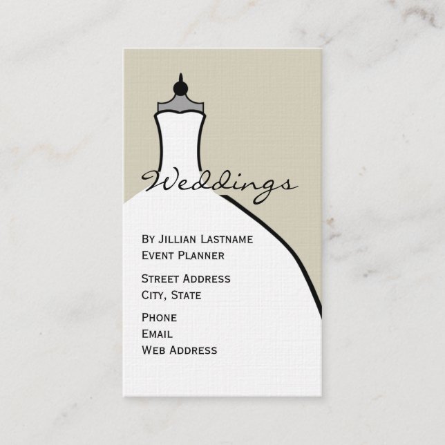 Carte De Visite Wedding planner - Robe Mariage (Devant)