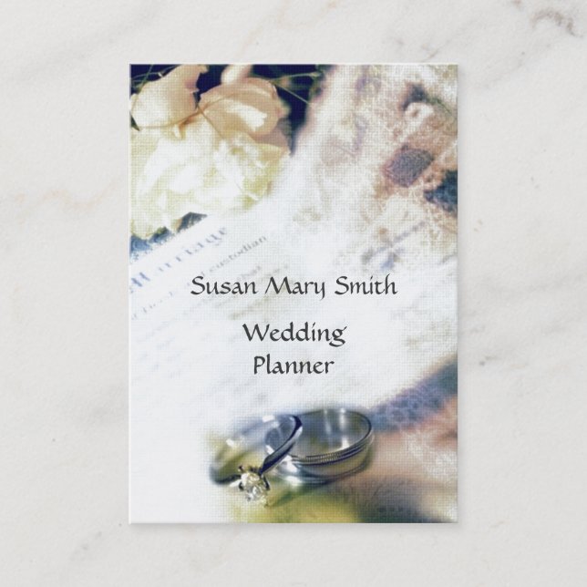 Carte De Visite Wedding planner romantique (Devant)