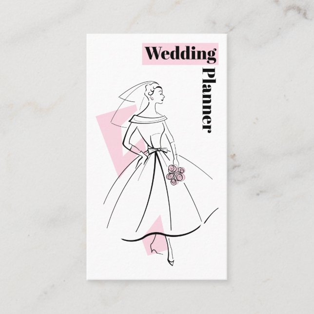 Carte de visite Wedding planner rose Fashion Bride (Devant)