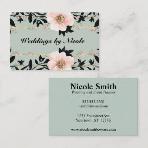 Carte De Visite Wedding planner Rose rose doux