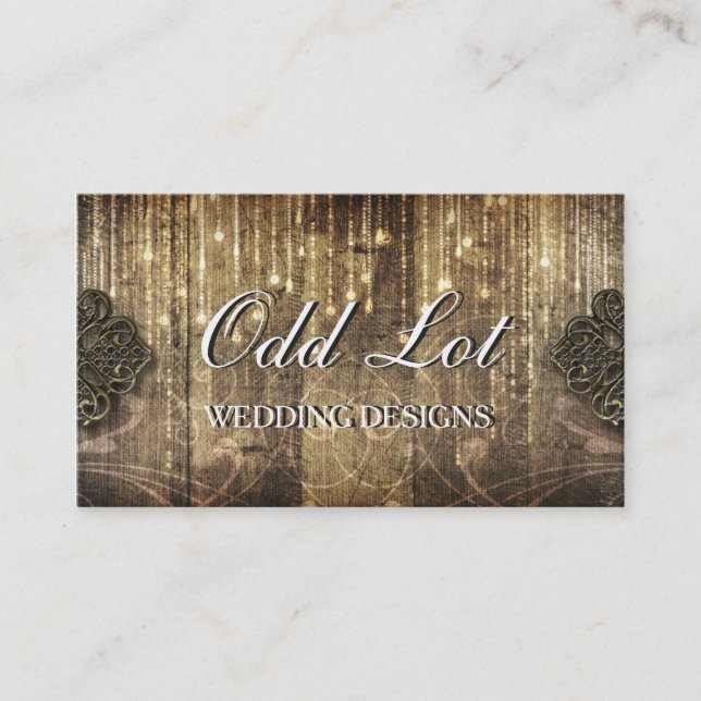 Carte De Visite Wedding planner rustique BusinessCard en métal et (Devant)