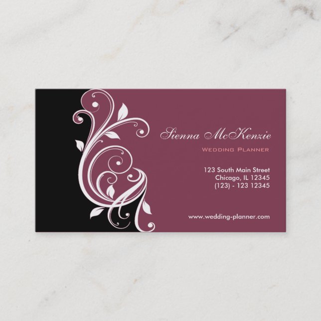 Carte De Visite Wedding planner Swirl (Devant)