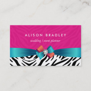Carte De Visite Wedding planner - Tendance rose Zebra Print