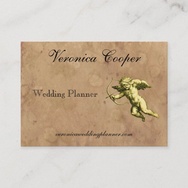 Carte De Visite Wedding planner vintage de cupidon (Devant)