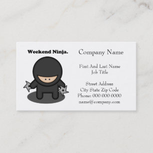 Carte De Visite Weekend Ninja Cute Funny Fighter Cartoon