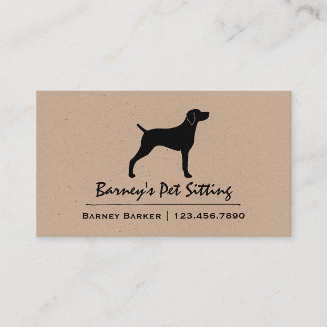 Carte De Visite Weimaraner Silhouette chien animal | Services anim (Devant)