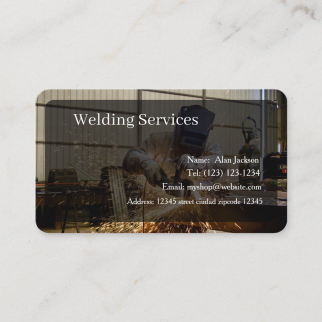 Carte De Visite Welding Services Business card editable (Devant)