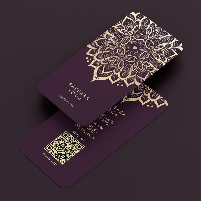 Carte De Visite Wellness Coach Luxury Purple Gold Mandala (Wellness Coach Luxury Purple Gold Mandala Business Card
)