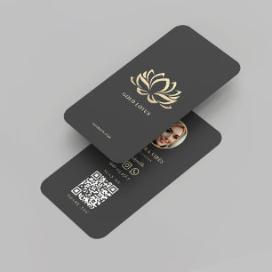 Carte De Visite Wellness Spa Coiffure Beauté Esthétique Or Lotus