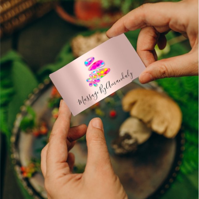 Carte De Visite Wellness Spa Massage Thérapie Réflexologie Hologra (Wellness Spa Massage Therapy Reflexology Holograph Business Card)