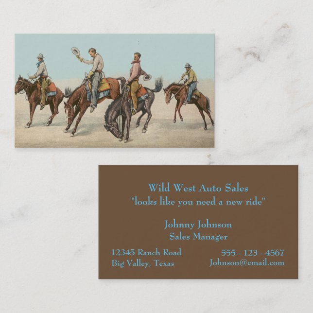 Carte De Visite Western Wild West Cowboys Horses Bucking Horses (Devant / Derrière)