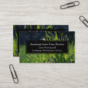Carte De Visite Wet Grass Lawn Care Landscape Maintenance