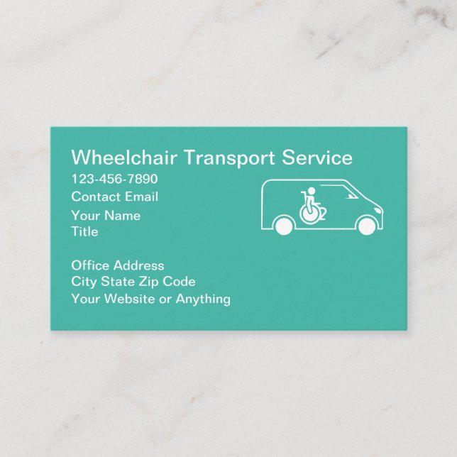 Carte De Visite Wheelchair Medical Transport Business Cards (Devant)