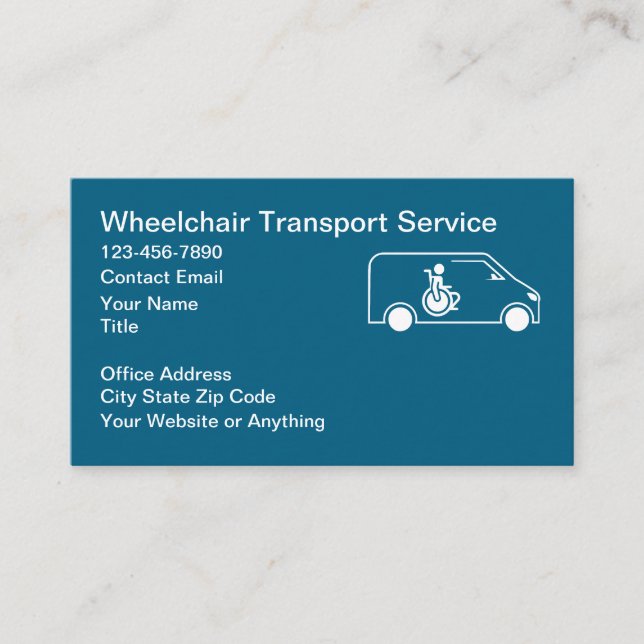 Carte De Visite Wheelchair Medical Transport Business Cards (Devant)