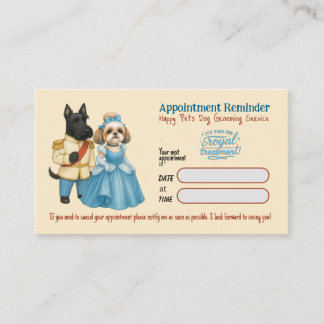 Carte De Visite Whimsical Dog Grooming Appointment Reminder Card
