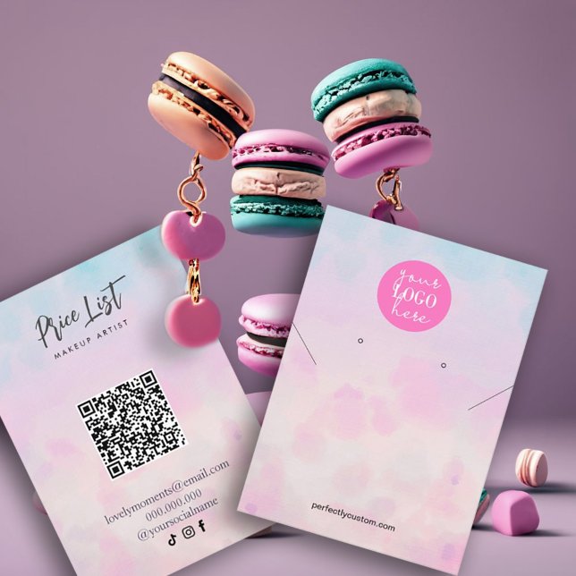 Carte De Visite Whimsical et rêveur dans l'écran d'oreille pastel (Business Card
Whimsical and dreamy earring display card in pastel colors #earringdisplaycard #spring)