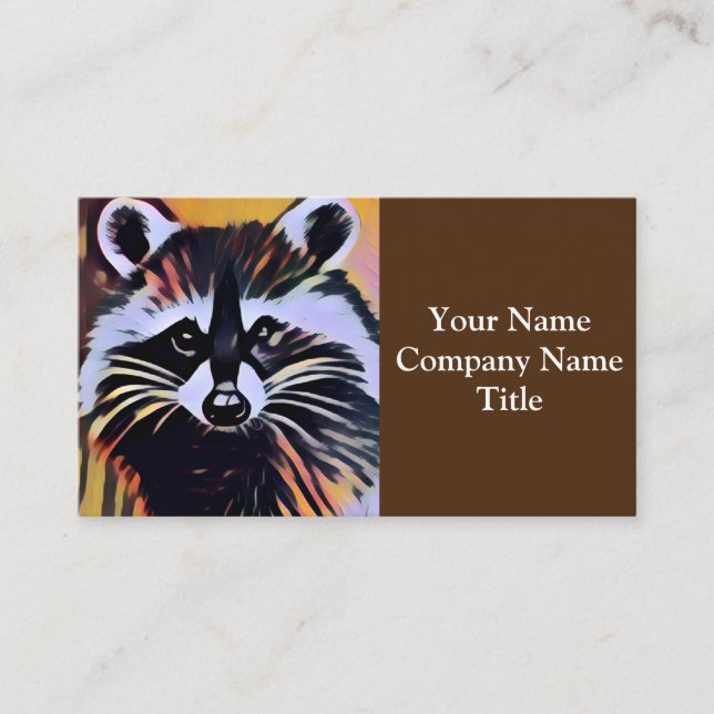 Carte De Visite Whimsical Raccoon - Un design inspiré par la natur (Devant)