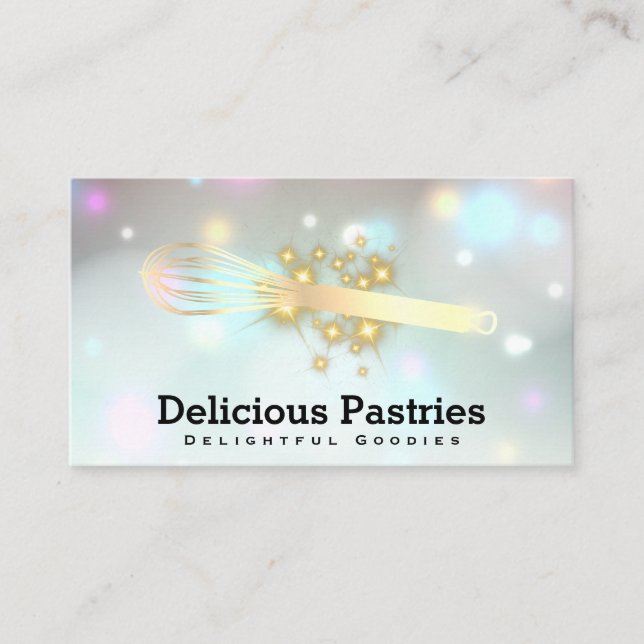 Carte De Visite Whisk and Stars | Bokeh Glow (Devant)