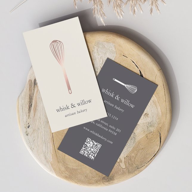 Carte De Visite Whisk d'or rose | Boulangerie | Chef | Code QR du  (Créateur téléchargé)