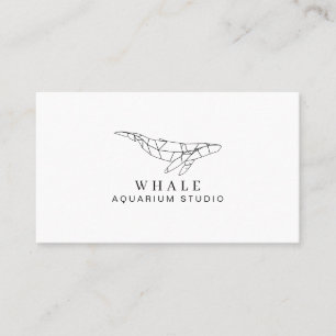 Carte De Visite White Black Low Poly Aquarium Baleine de poisson
