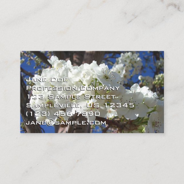 Carte De Visite White Blossoms II Spring Flowering Tree (Devant)