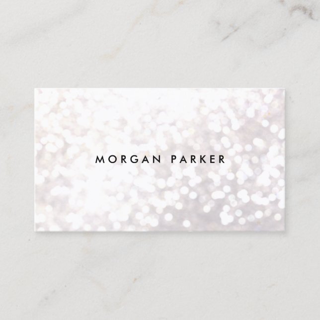 Carte De Visite White Bokeh Parties scintillant Salon (Devant)