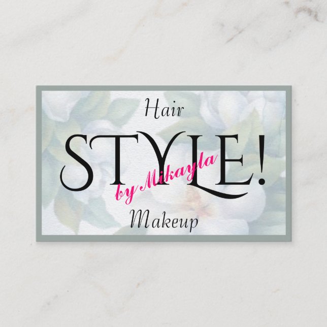 Carte De Visite White Gardenia Beauty Events Design d'intérieur (Devant)