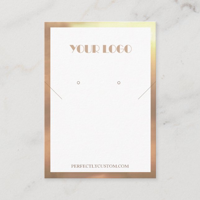 Carte De Visite White Gold Frame Modern necklace earrings  (Devant)