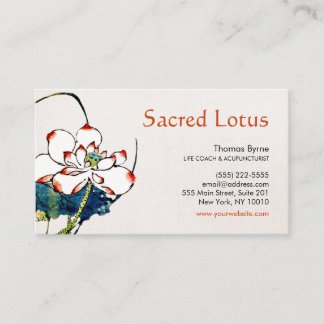 Carte De Visite White Lotus Flower Health, Wellness & Healing