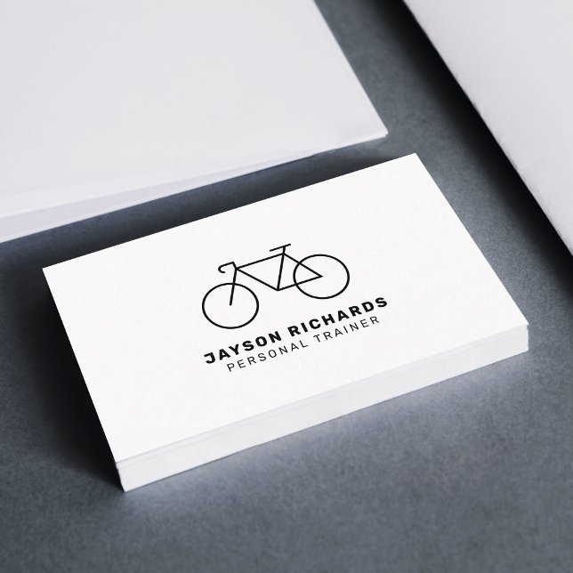 Carte De Visite White Minimal Personal Trainer Cycling Instruction (Créateur téléchargé)